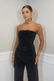 Ilse Elegante Jumpsuit Dames – Strapless & Glanzstof voor Feestelijke Gelegenheden