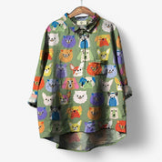 Dames blouse met grafisch print – lichte stijlvolle blouse voor herfst winter