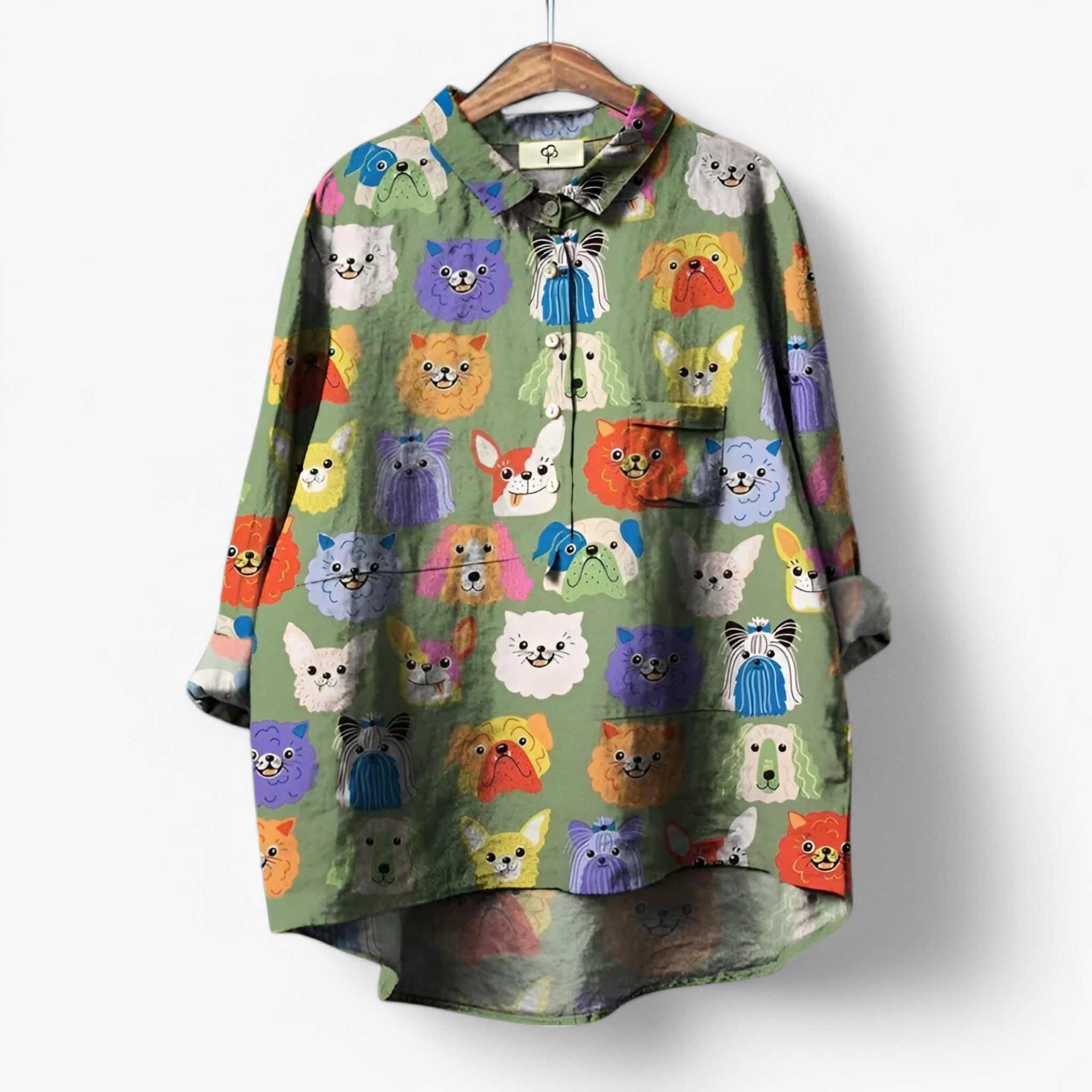 Dames blouse met grafisch print – lichte stijlvolle blouse voor herfst winter