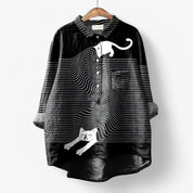 Dames blouse met grafisch print – lichte stijlvolle blouse voor herfst winter