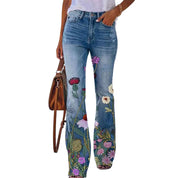 Flare jeans dames – hoge taille met 4 knopen en klassiek 5-pocket design