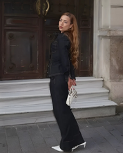 Stijlvolle Denim Jas en Broek Set voor Dames – Tijdloos & Elegant Design