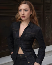 Stijlvolle Denim Jas en Broek Set voor Dames – Tijdloos & Elegant Design