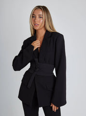 Eleganza blazer met riem – getailleerde dames blazer voor werk & avond