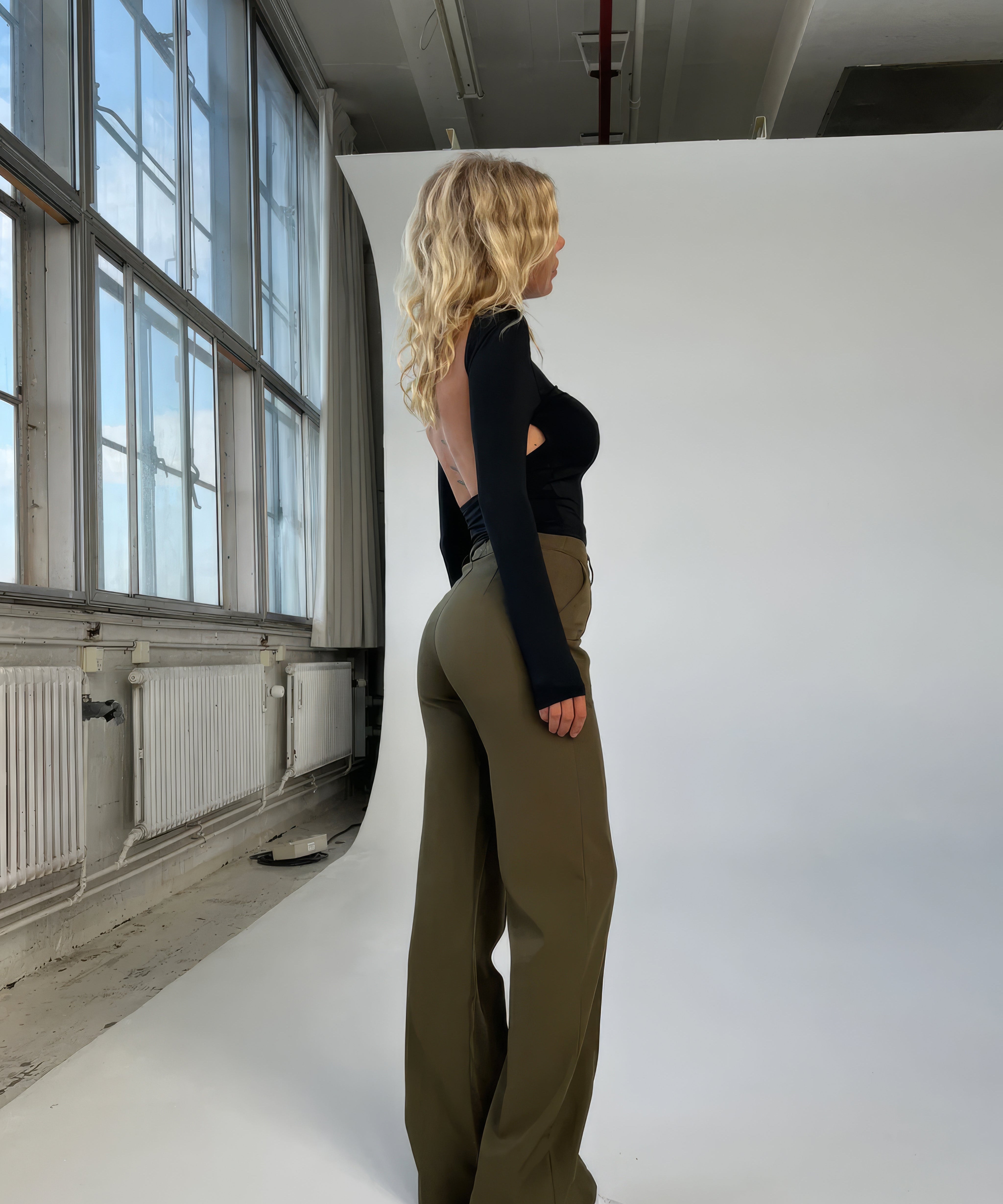 Beau dames pantalon – high-waist broek met rechte pijpen en elegante pasvorm