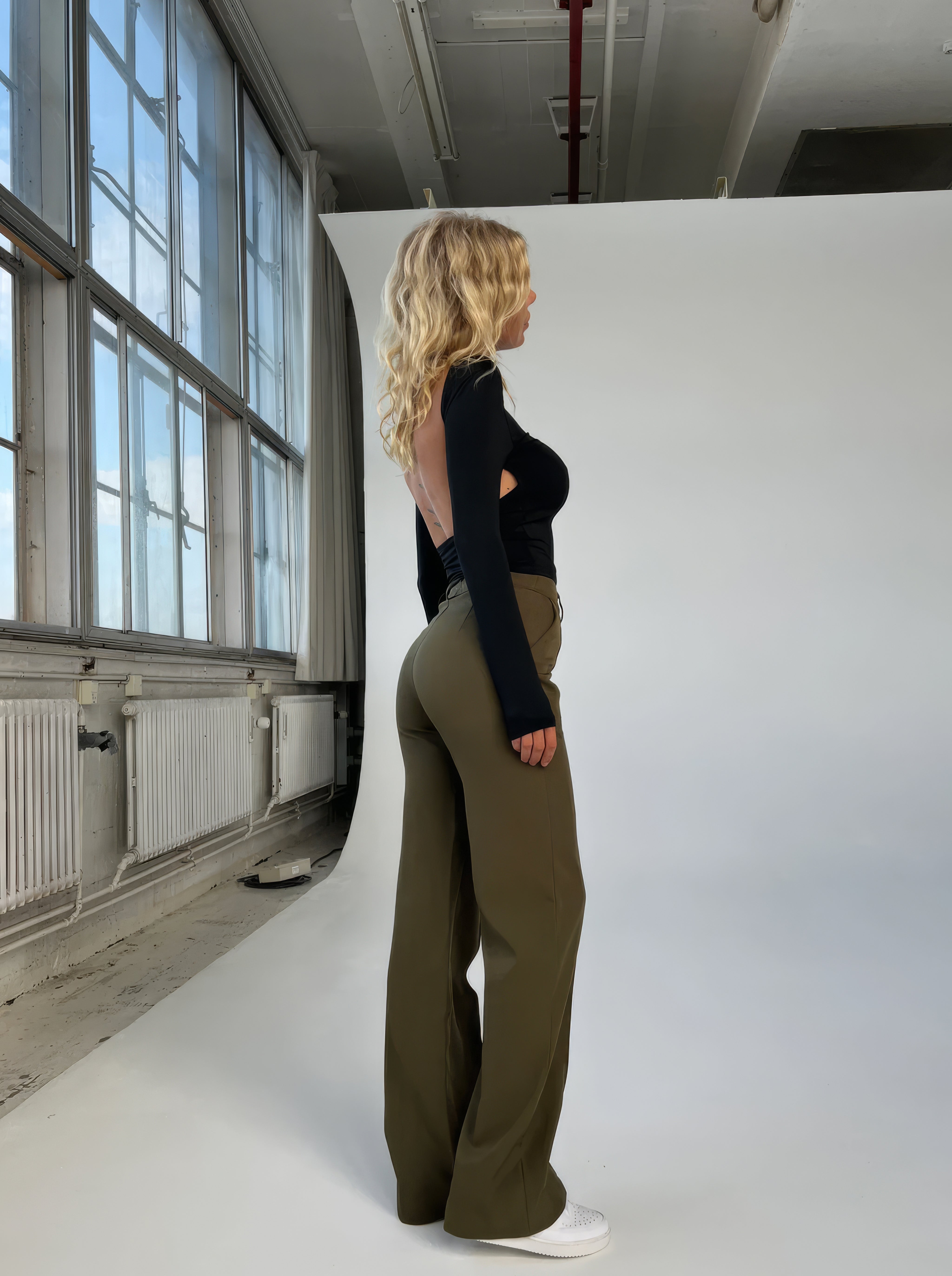 Beau dames pantalon – high-waist broek met rechte pijpen en elegante pasvorm