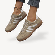 Loravelle dames sneakers – suède orthopedische sneakers met contrastdetails & casual comfort