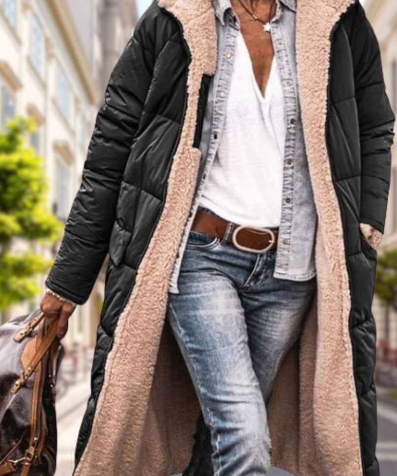 Camila Wintertjas Dames – Luxe Omkeerbare Jas met Capuchon & Warme Isolatie