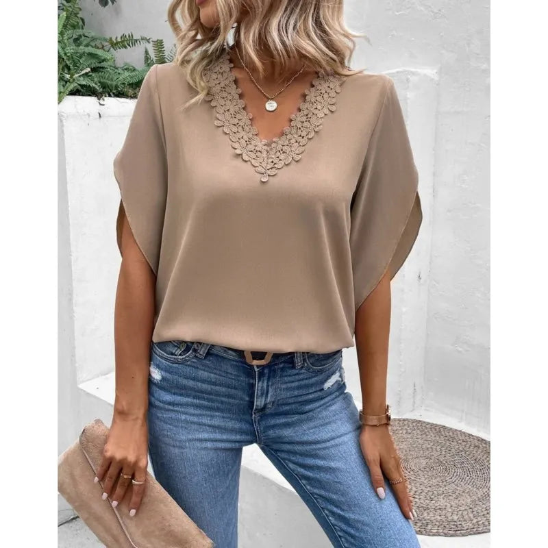 2024-Women-s-Summer-New-Solid-Color-Comfortable-Casual-Lace-Lace-V-Neck-Panel-Flare-Sleeve_d9aa9128-ffde-41a9-b5a4-fc1fd45b6502.webp