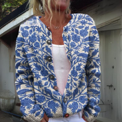 Gebreide Cardigan Dames – Vest met Knopen & Bloemenprint | Comfortabele Damestrui