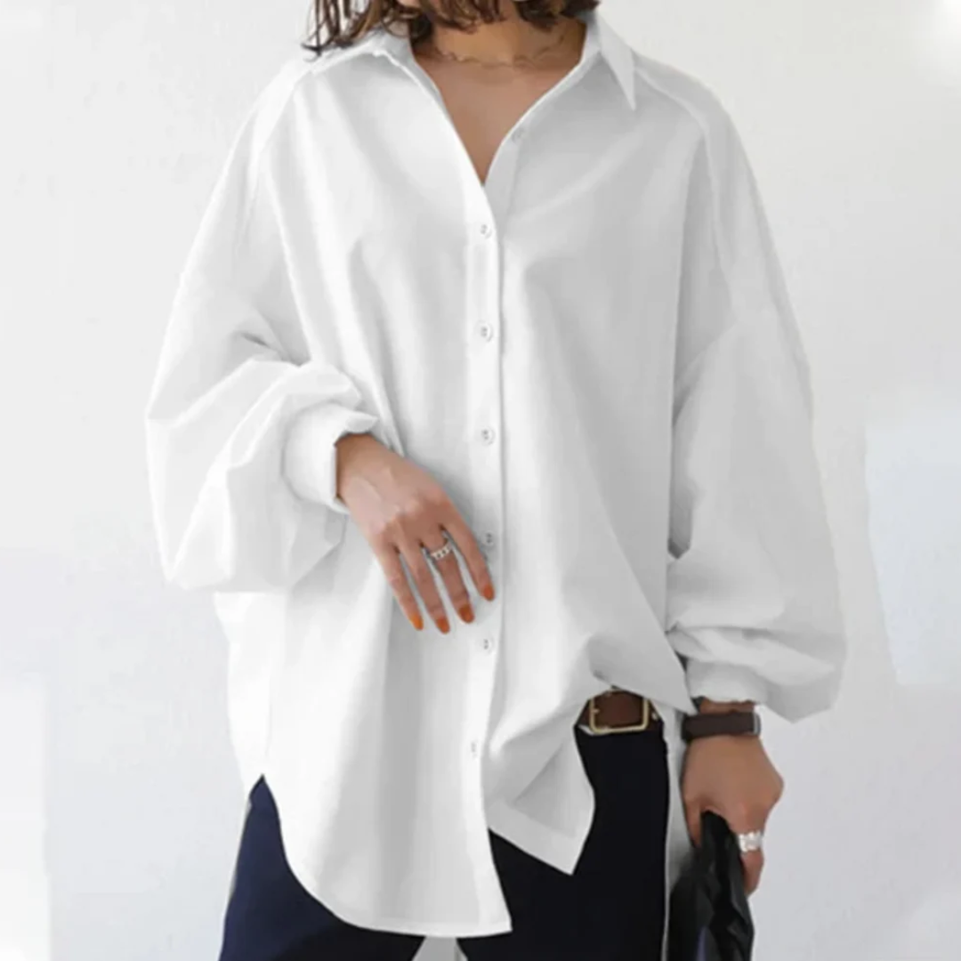 Alfreda | Oversized Button-Up Blouse | Tijdloze Dames Blouse voor Casual & Chic