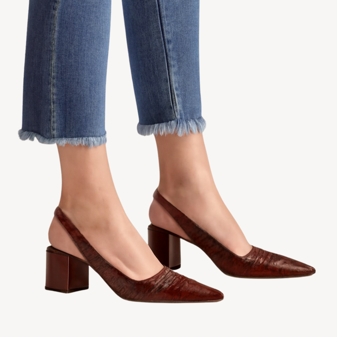 Orthopedische dames pumps met krokodillenprint – elegante leren hakken met comfort