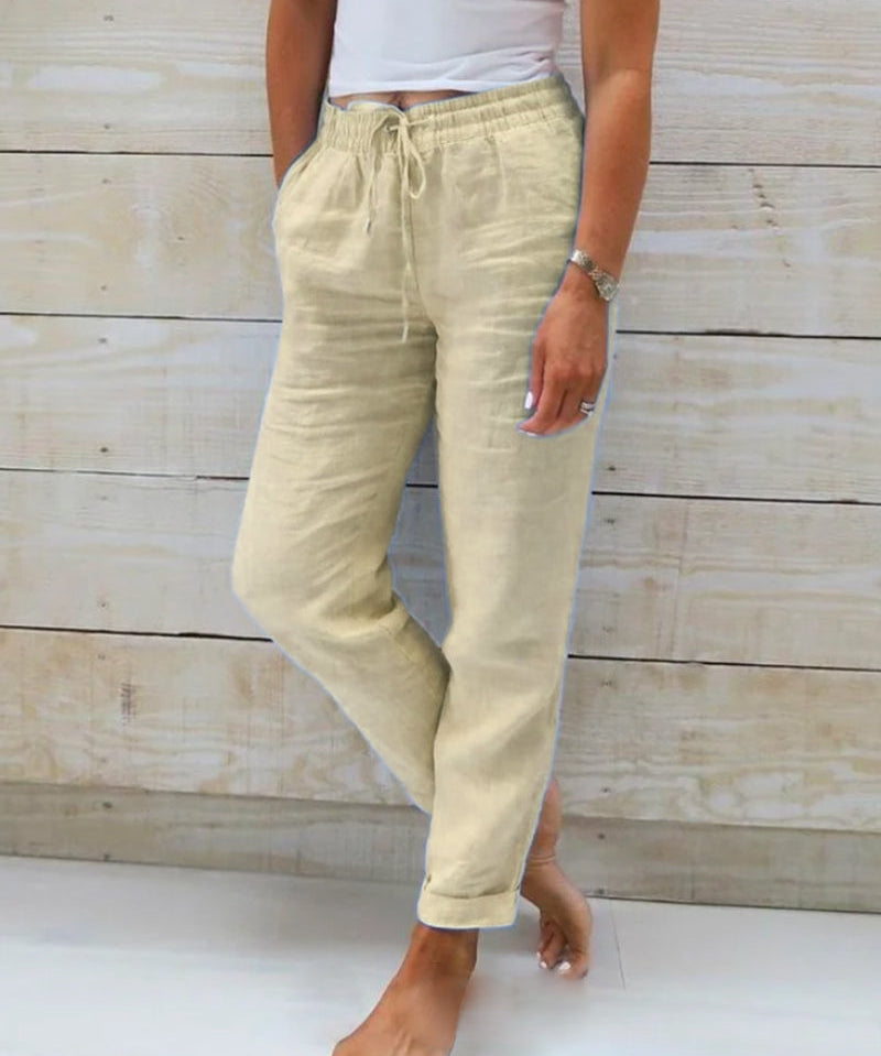 Lieke Stijlvolle Losse Broek Dames – Hoge Taille Broek met Rechte Pijp & Elegante Pasvorm