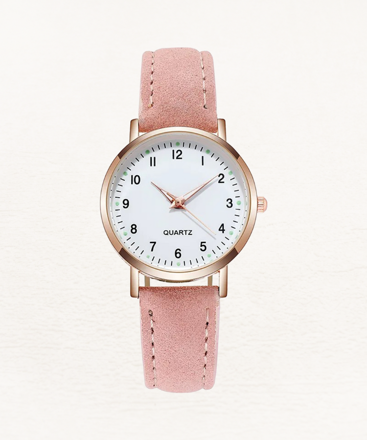 Vale | Leren Dames Horloge Rosé Goud | Elegant & Tijdloos Design