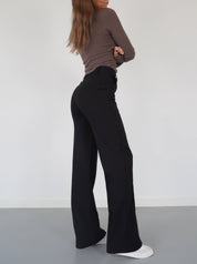 Beau dames pantalon – high-waist broek met rechte pijpen en elegante pasvorm
