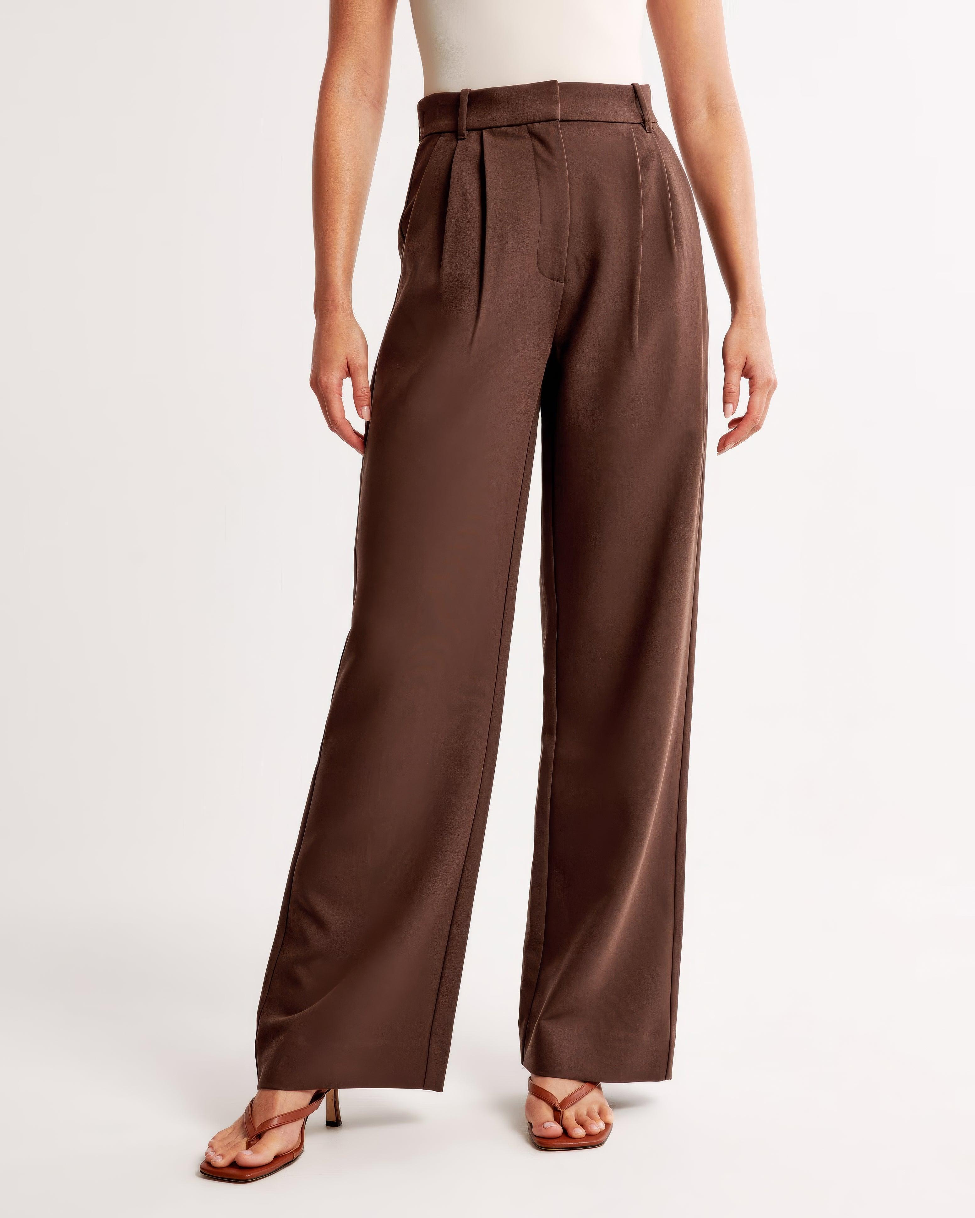 Hoge taille pantalon dames – geplooide pantalon met elegante tapered fit