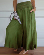 Irene – Comfortabele wijde damesbroek met hoge taille | Luchtige zomerbroek