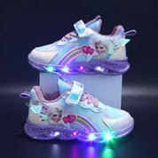 Lichtgevende kindersneakers met LED – comfortabele meisjes sneakers met glittereffect