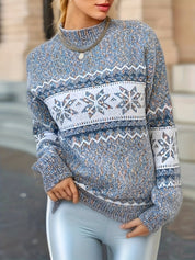 MALIE dames trui – warme Scandinavische wintertrui met stijlvol patroon