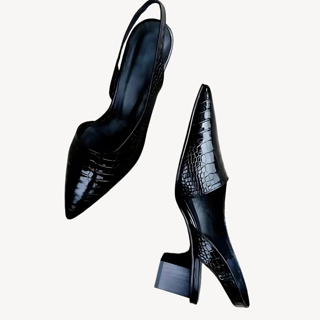 Orthopedische dames pumps met krokodillenprint – elegante leren hakken met comfort