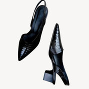 Orthopedische dames pumps met krokodillenprint – elegante leren hakken met comfort