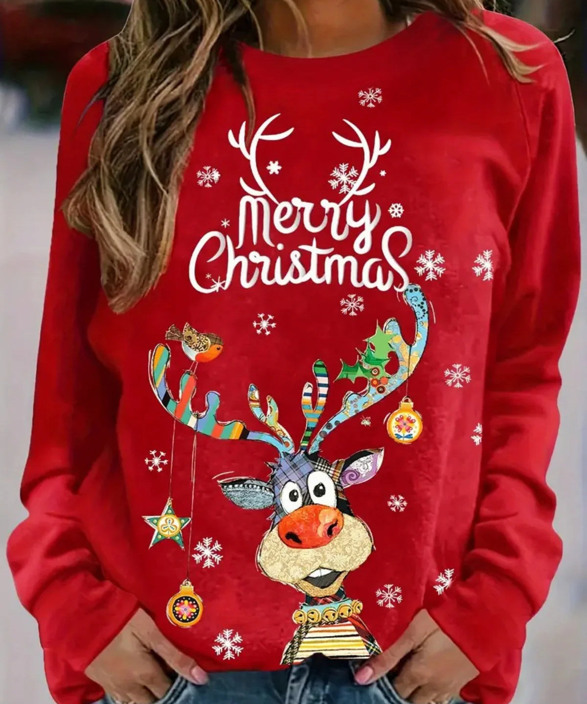 Quinty | Kersttrui voor Dames | Warme & Feestelijke Trui met Rendierprint