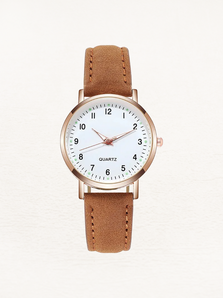 Vale | Leren Dames Horloge Rosé Goud | Elegant & Tijdloos Design