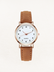 Vale | Leren Dames Horloge Rosé Goud | Elegant & Tijdloos Design