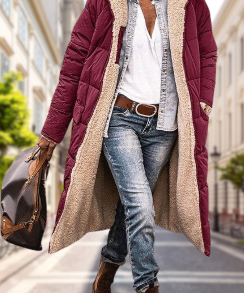 Camila Wintertjas Dames – Luxe Omkeerbare Jas met Capuchon & Warme Isolatie