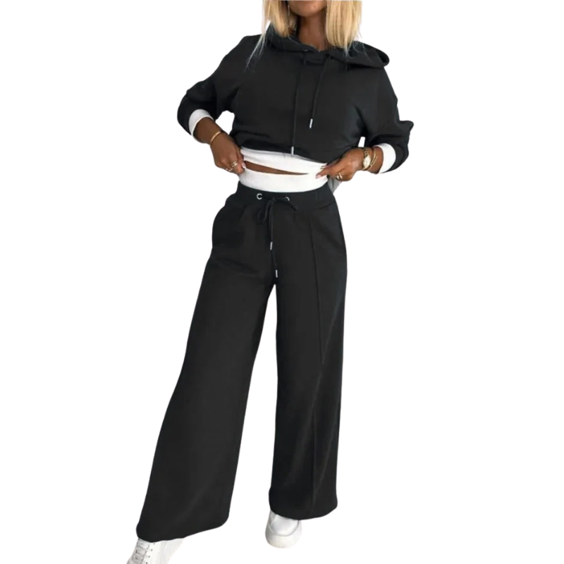 DELMA dames loungeset – trendy hoodie & broek met relaxed fit