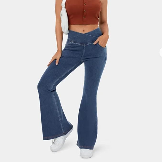 Flared Broek Dames – Hoge Taille Broek met Stretch & Comfortabele Pasvorm