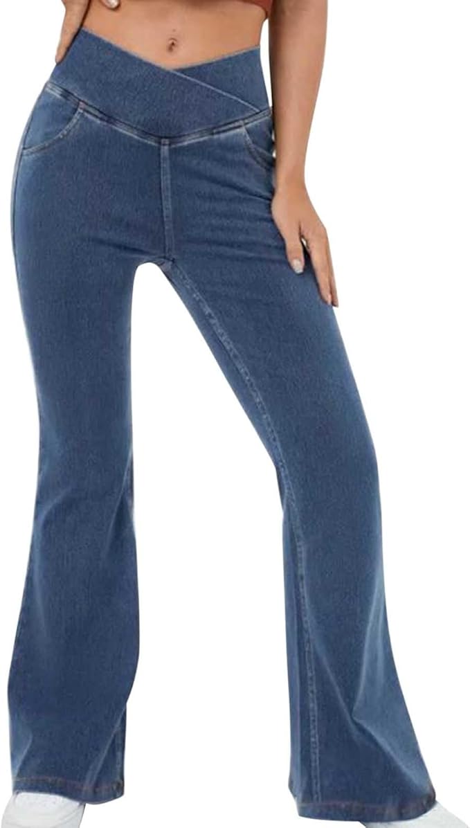 Flared Broek Dames – Hoge Taille Broek met Stretch & Comfortabele Pasvorm