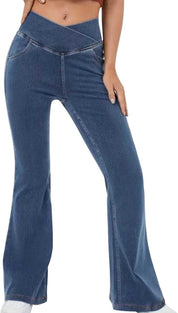 Flared Broek Dames – Hoge Taille Broek met Stretch & Comfortabele Pasvorm