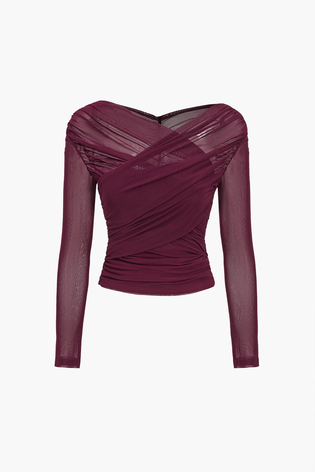 Doorzichtige mesh top dames – elegante sheer top met lange mouwen