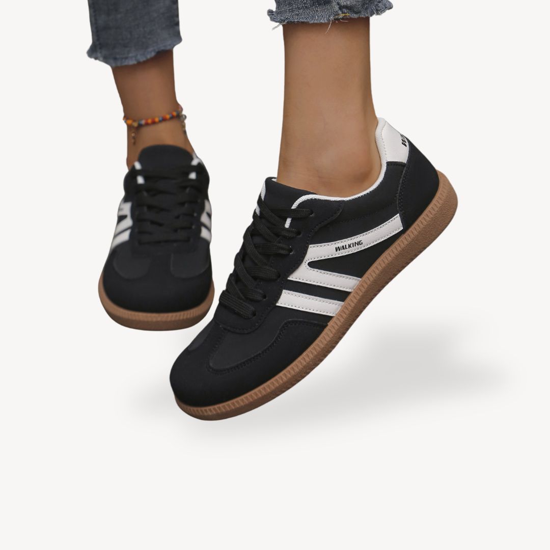 Loravelle dames sneakers – suède orthopedische sneakers met contrastdetails & casual comfort