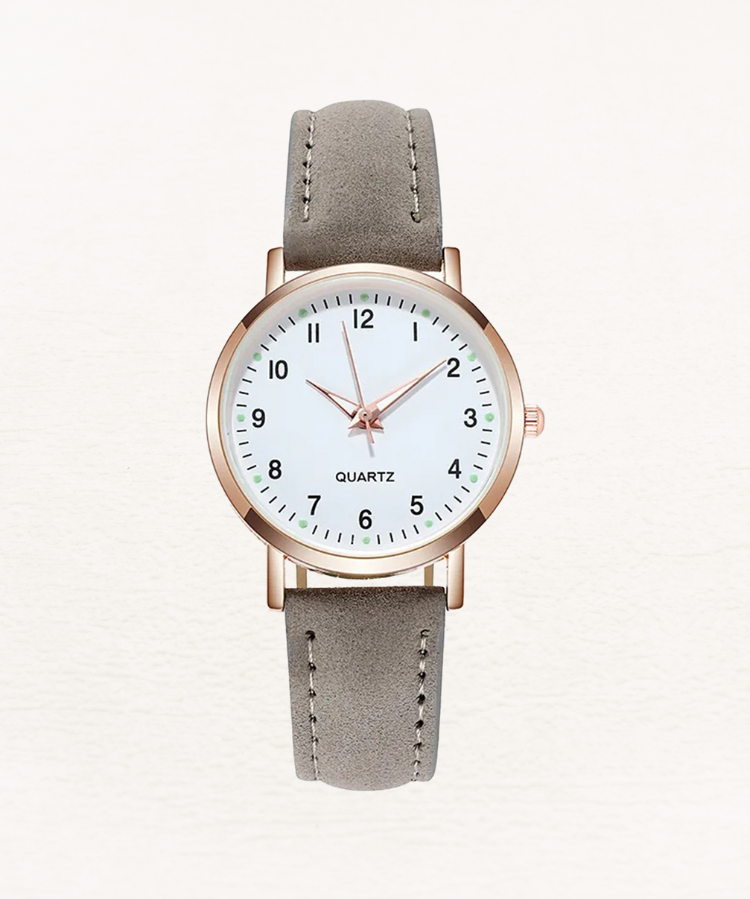 Vale | Leren Dames Horloge Rosé Goud | Elegant & Tijdloos Design