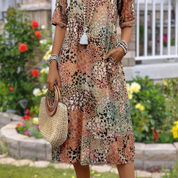 Dames Zomerjurk Midi – Luchtige Jurk met Korte Mouwen en Zakken