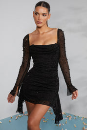 Sofia jurk met kralen | Elegante avondjurk met lange mouwen voor speciale gelegenheden