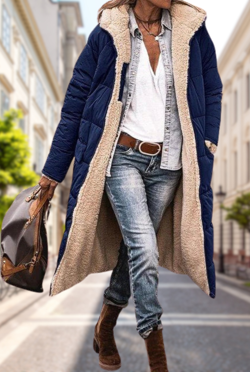 Camila Wintertjas Dames – Luxe Omkeerbare Jas met Capuchon & Warme Isolatie