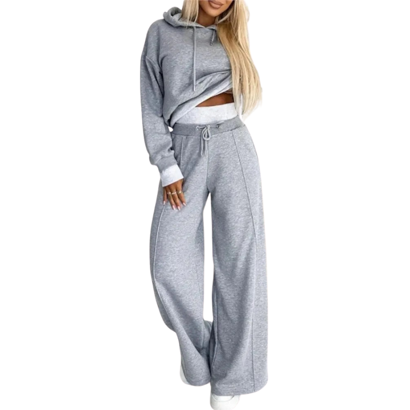 DELMA dames loungeset – trendy hoodie & broek met relaxed fit