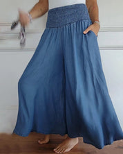 Irene – Comfortabele wijde damesbroek met hoge taille | Luchtige zomerbroek