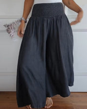 Irene – Comfortabele wijde damesbroek met hoge taille | Luchtige zomerbroek