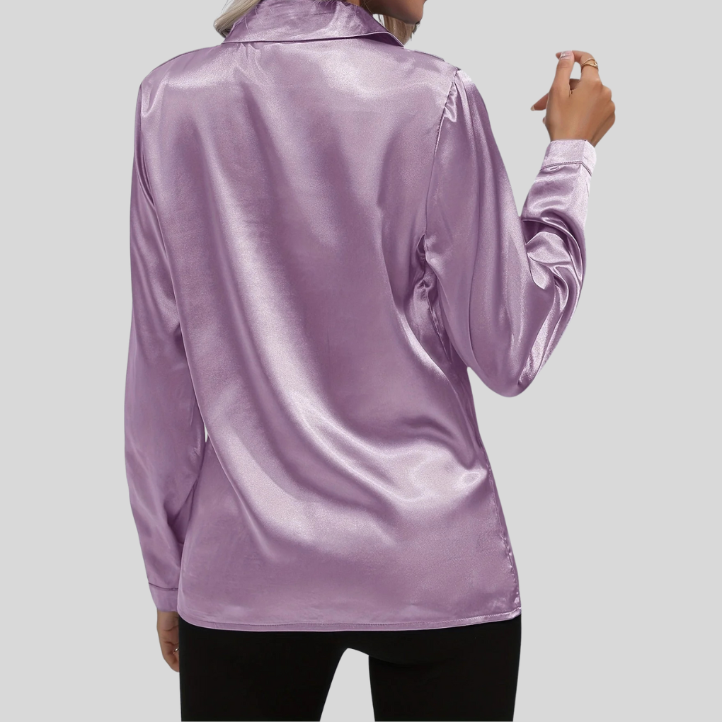 Elegante damesblouse – verfijnde blouse met knoopsluiting en zachte drapering