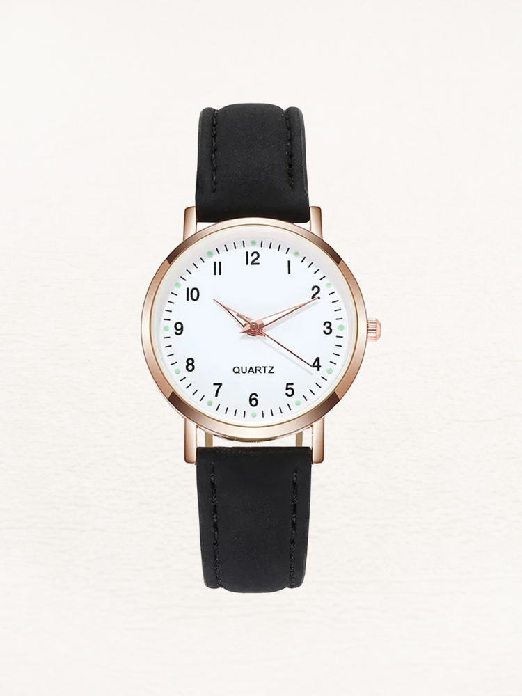 Vale | Leren Dames Horloge Rosé Goud | Elegant & Tijdloos Design
