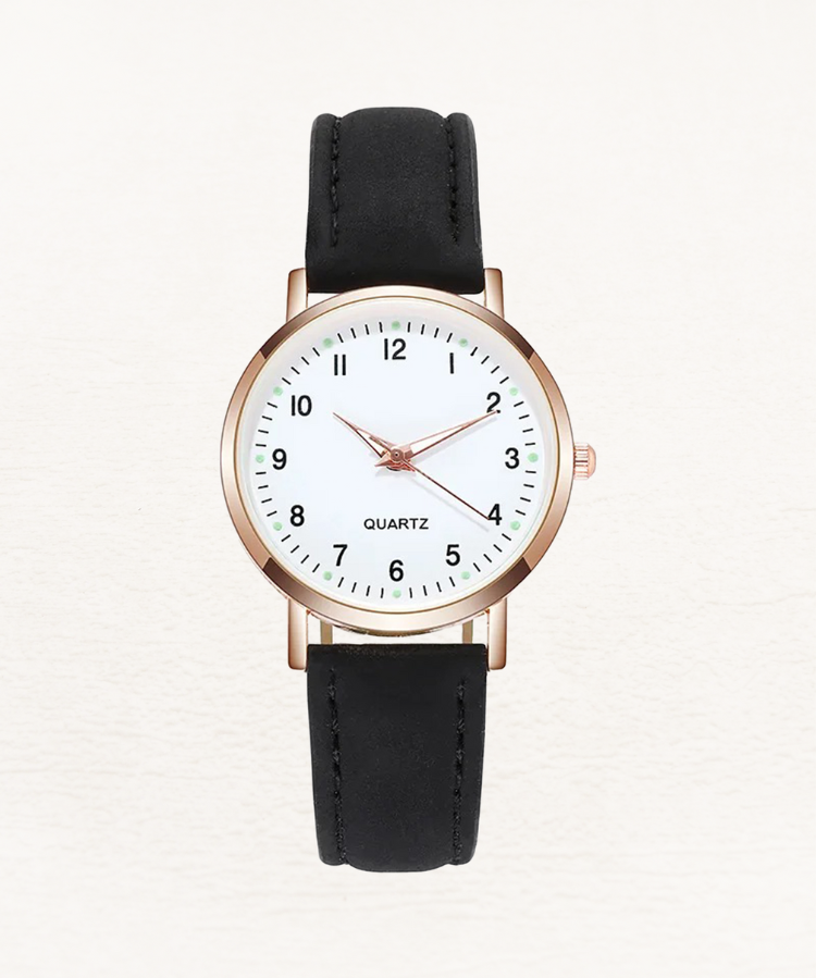Vale | Leren Dames Horloge Rosé Goud | Elegant & Tijdloos Design