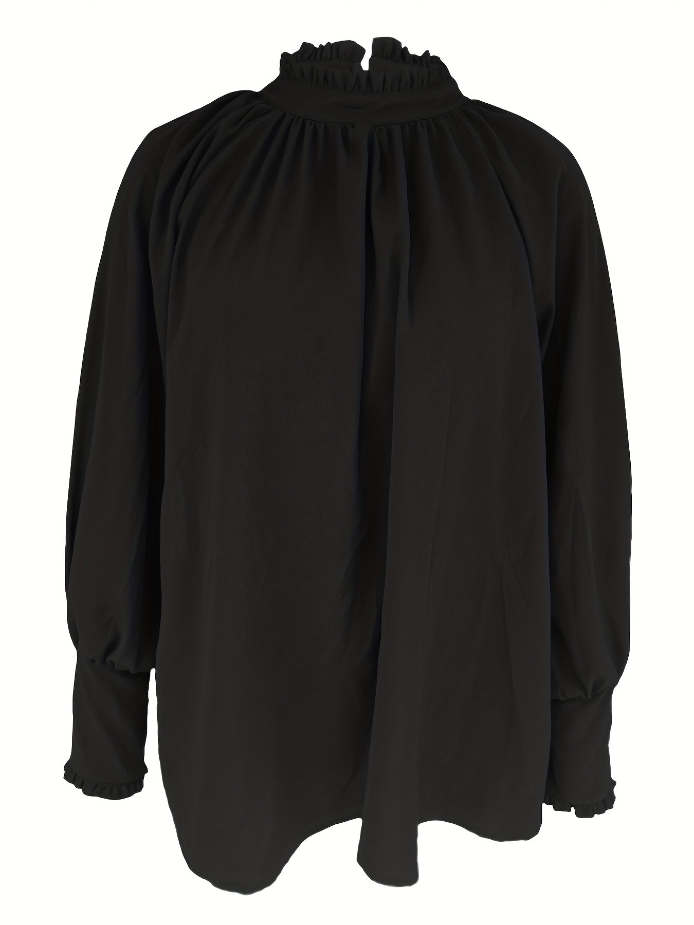 Elegante Damesblouse – Blouse met Strikdetail, Ruches en Soepele Pasvorm