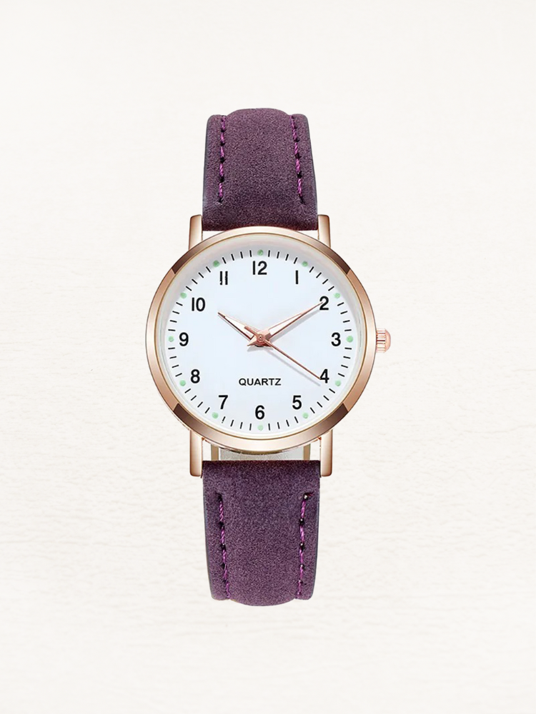 Vale | Leren Dames Horloge Rosé Goud | Elegant & Tijdloos Design