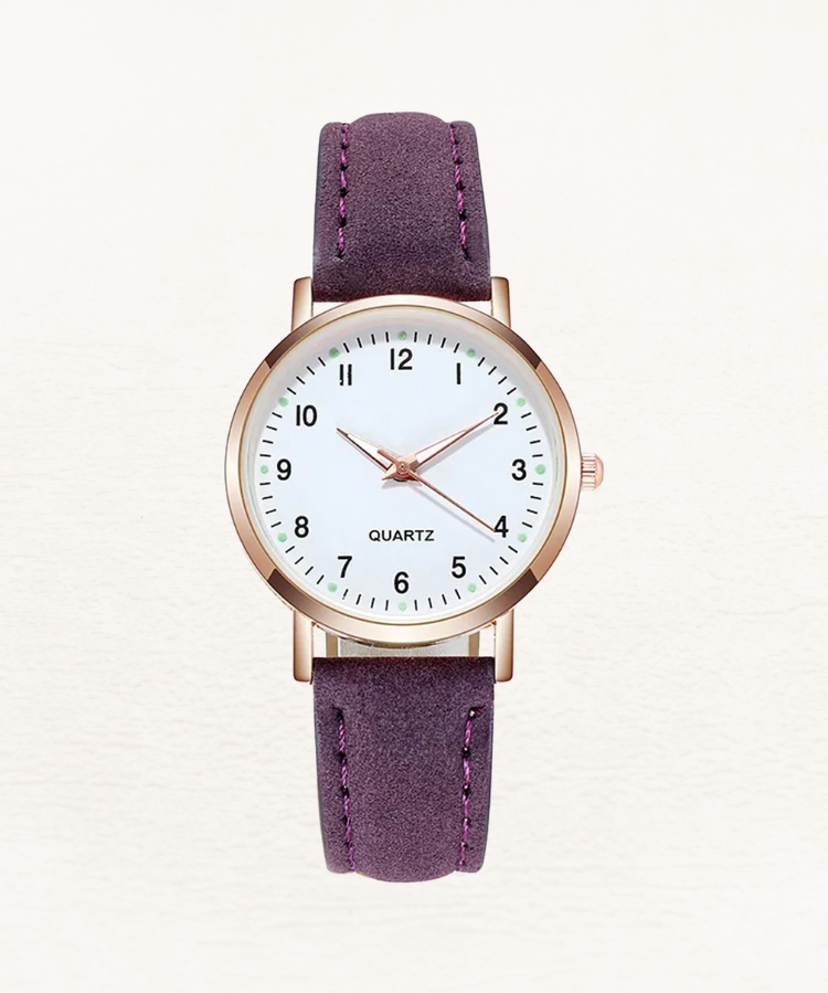 Vale | Leren Dames Horloge Rosé Goud | Elegant & Tijdloos Design