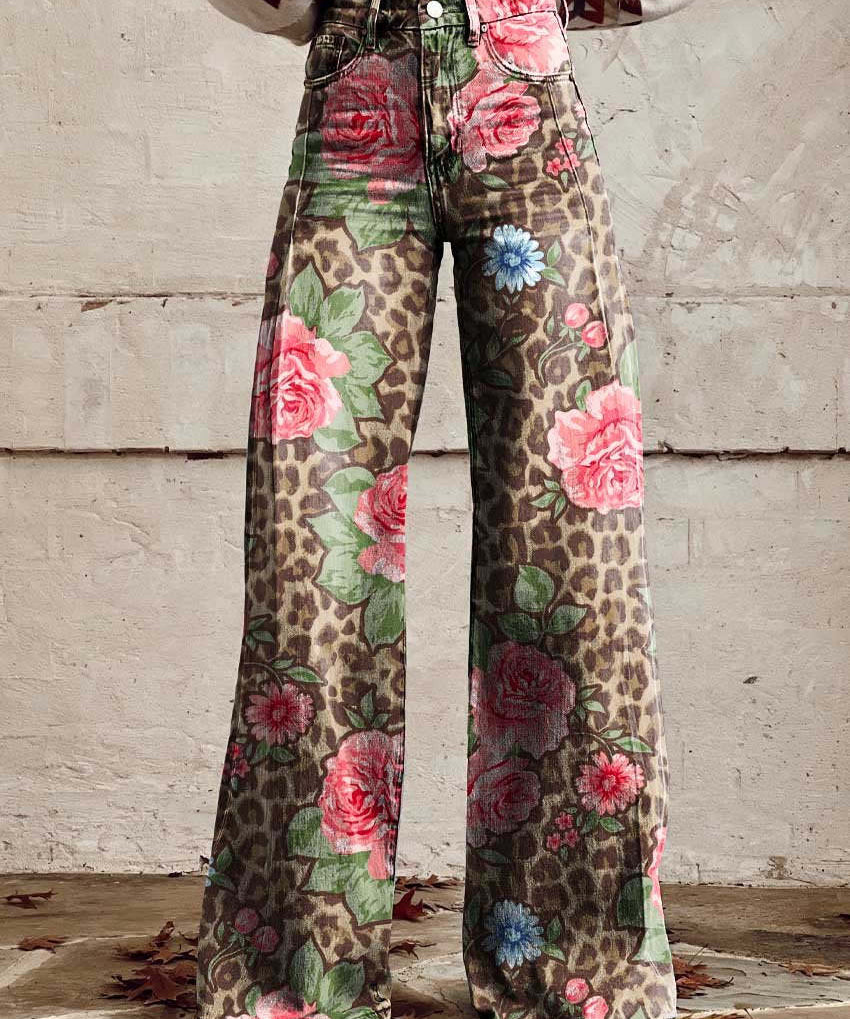 ColorVibe broek dames | Kleurrijke vintage broek | Comfortabele luchtige dames broek