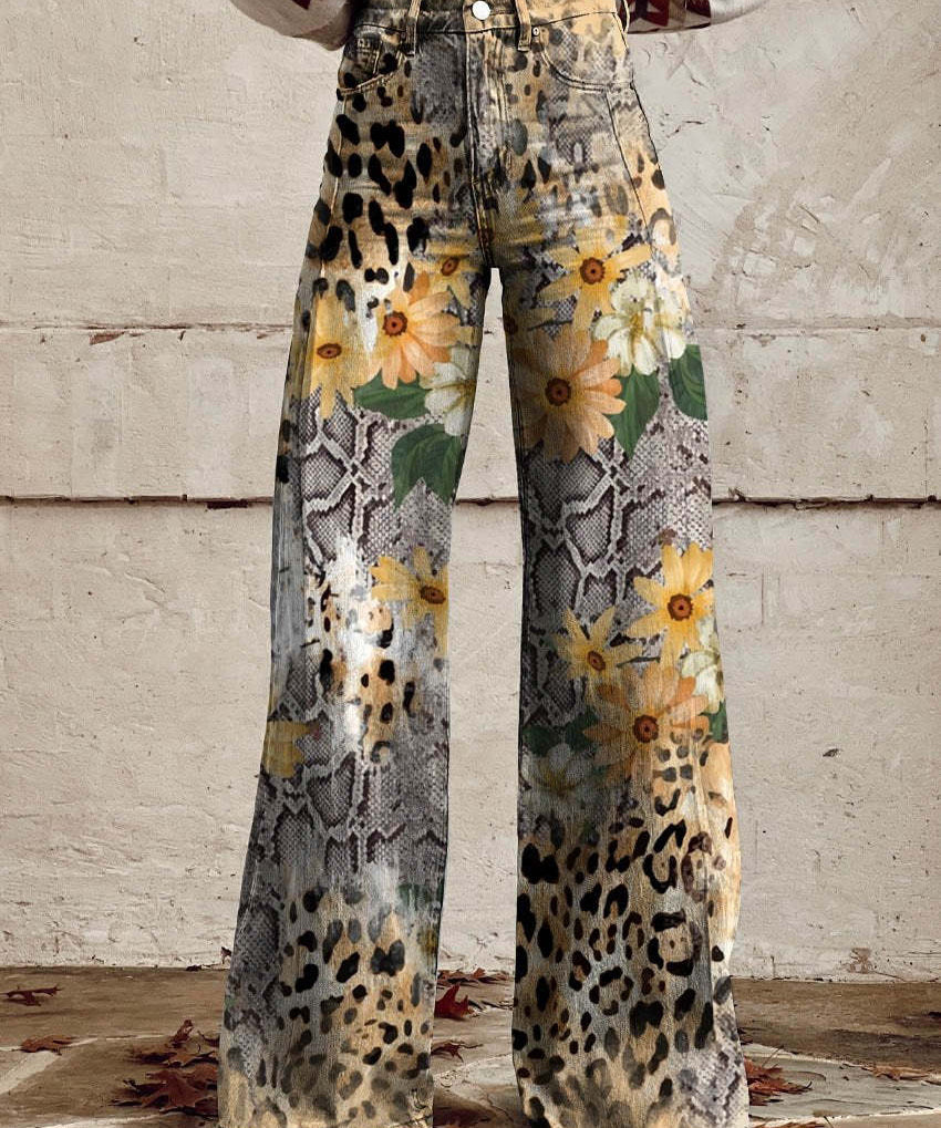 ColorVibe broek dames | Kleurrijke vintage broek | Comfortabele luchtige dames broek